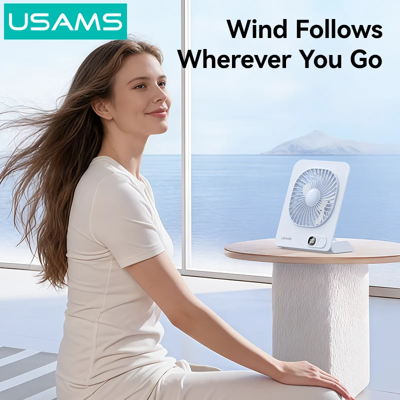 USAMS ZB363 2000mAh Magnetic Desktop Fan - Image 13