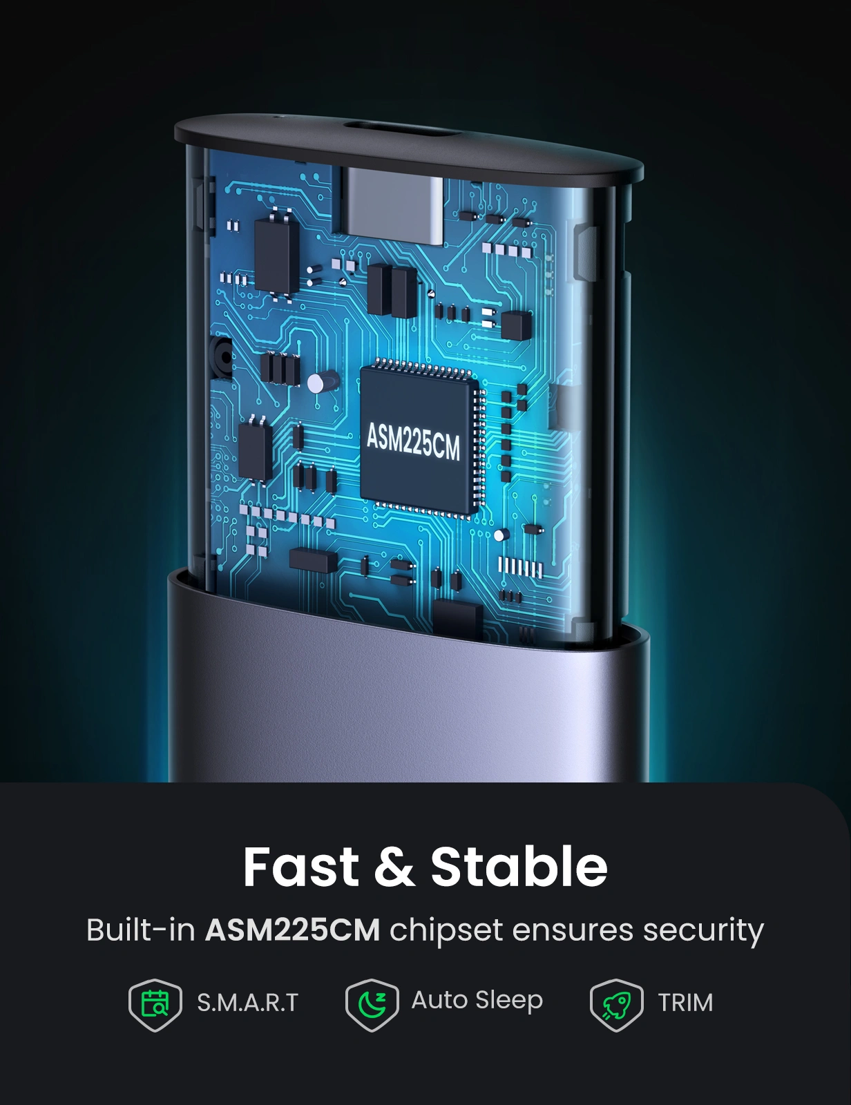 UGREEN Type-C to M.2 NGFF 6Gb Enclosure – 10903 - Image 6