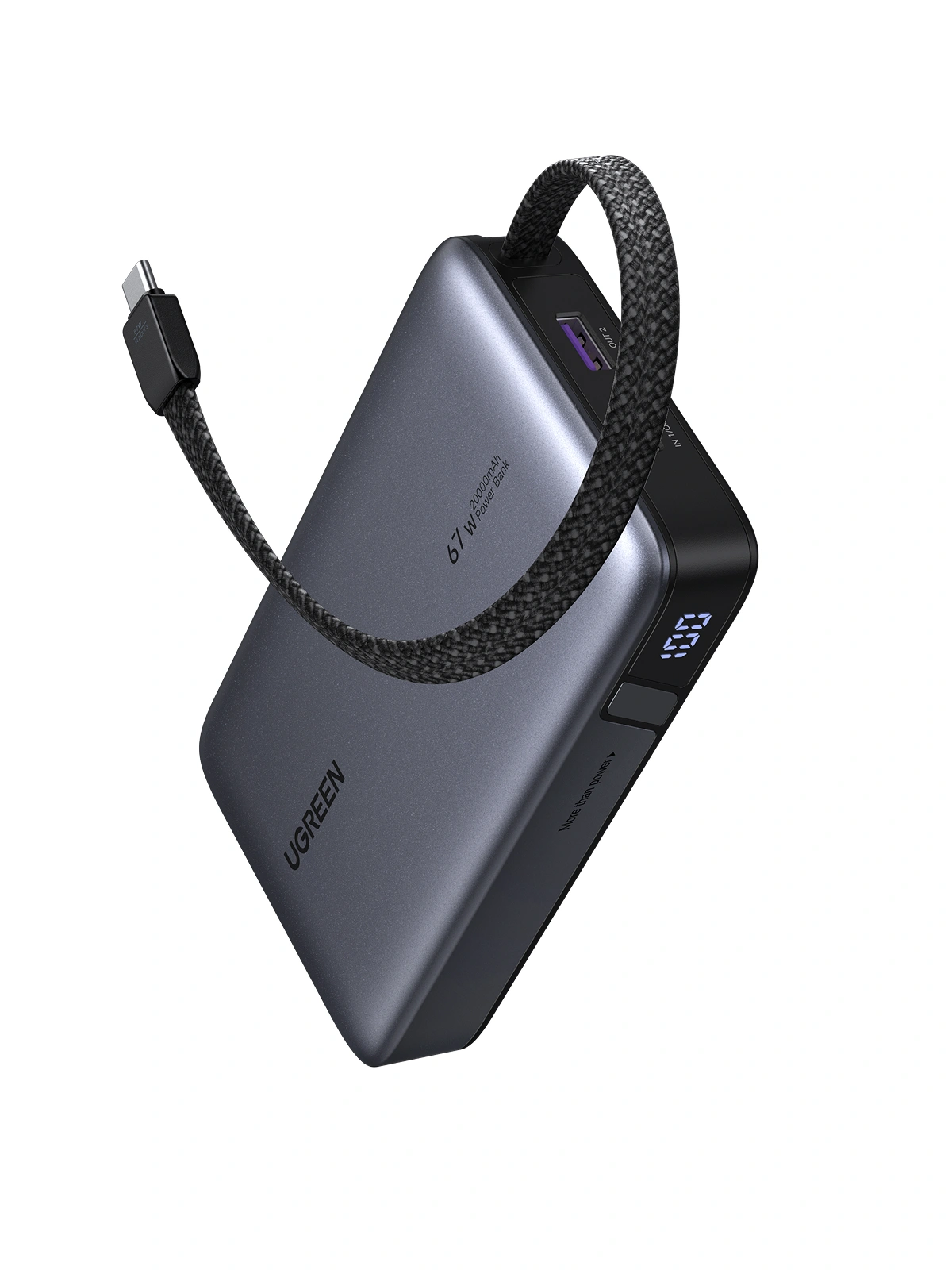 UGREEN Nexode 67W 20000mAh Power Bank with Built-in Cable – PB550 – 85166B
